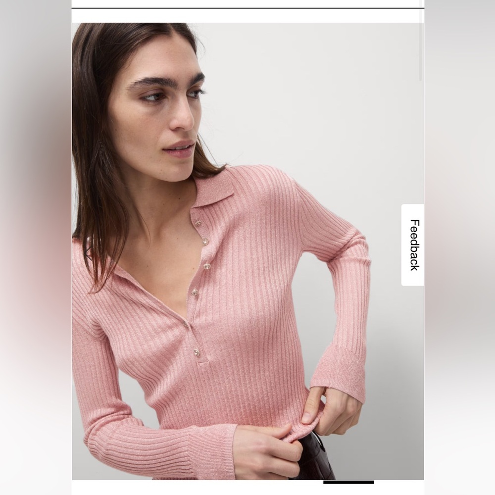 M&S Pink Ribbed Women's Sweater - Size 10 (US) 14 UK